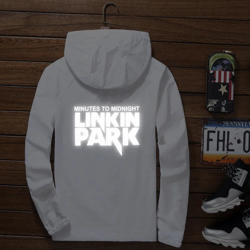S до 7XL плюс размер супер тонкий linkin park куртка невыгорающий ветровка мужская