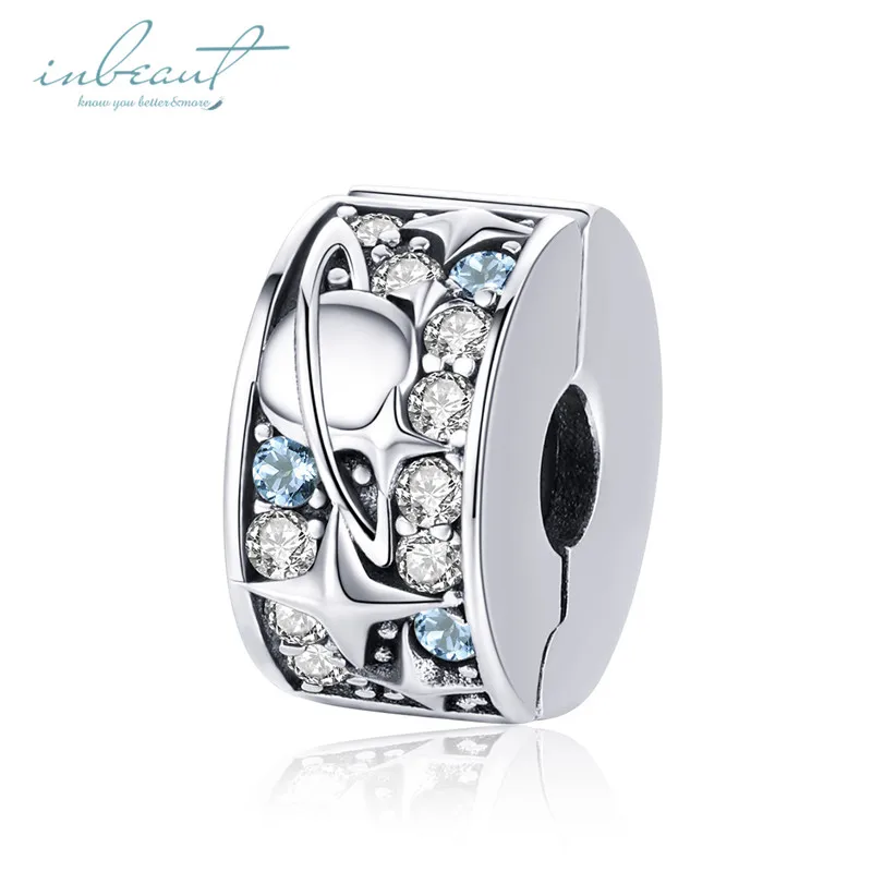 925 Silver fit Pandora Bracelet Pink Zircon Goat Deer Penguin Green Clover Tree Box Beads White&Blue CZ Heart Shell Anchor Charm - Цвет: FSCC985