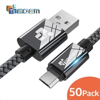 50pack micro usb cable tiegem 2a fast charger usb data cable mobile phone charging cable for samsung xiaomi huawei android cable