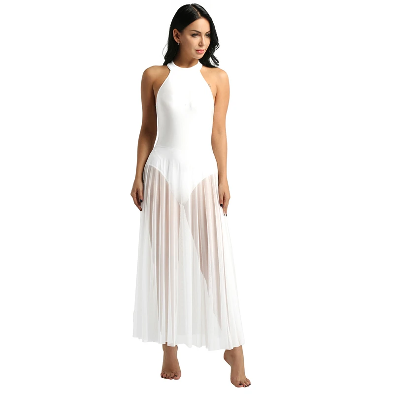 Балетное платье трико для балета Женское боди длинное балетное с ложным