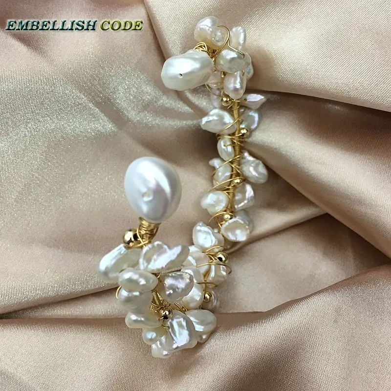 Новый дизайн своими руками инновационный гирлянда золотистый браслет с жемчугом