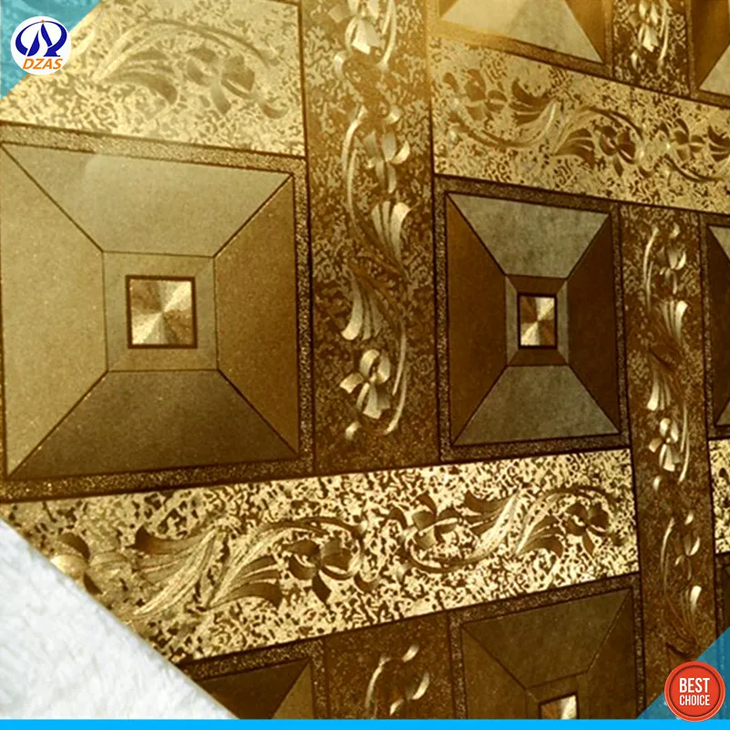 Обои из золотой фольги для потолка KTV комнаты проектного магазина фоновые обои