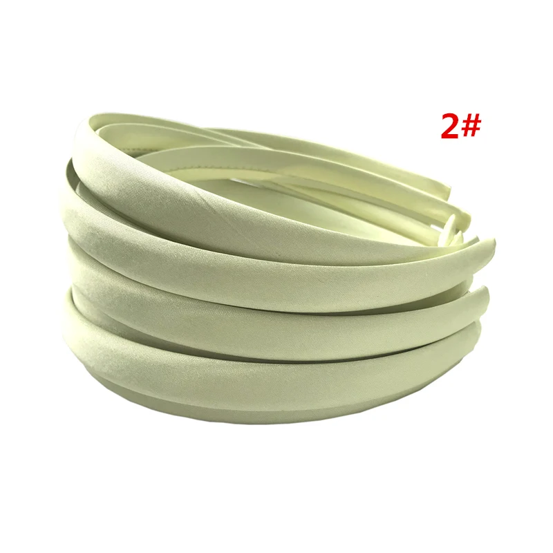 2 Light Yellow 23 шт./лот, 15 мм, 23 Цвета, однотонная цветная атласная ткань, покрытая полимерной лентой, лента для волос для взрослых и детей, повязка на голову для девочек, аксессуары для волос DIY - Цвет: 2 Light Yellow