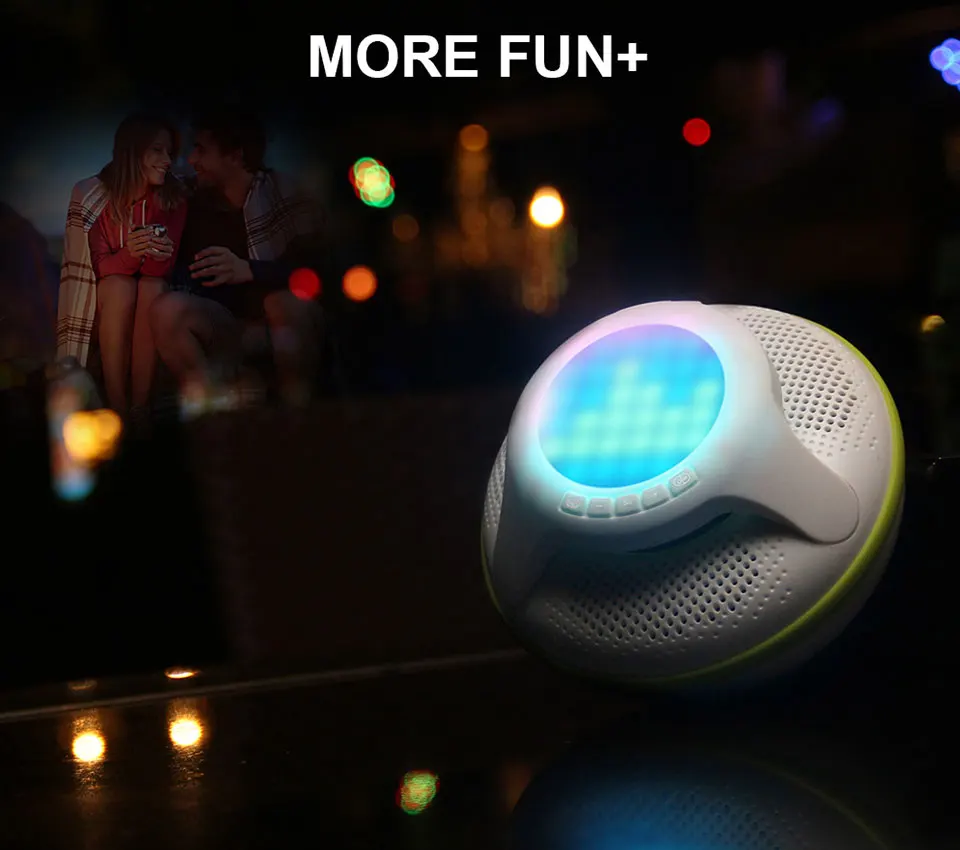 Cowin Swimmer IPX7 водонепроницаемый портативный Bluetooth динамик мини беспроводной Душ сабвуфер стерео светильник светодиодный громкоговоритель для телефона