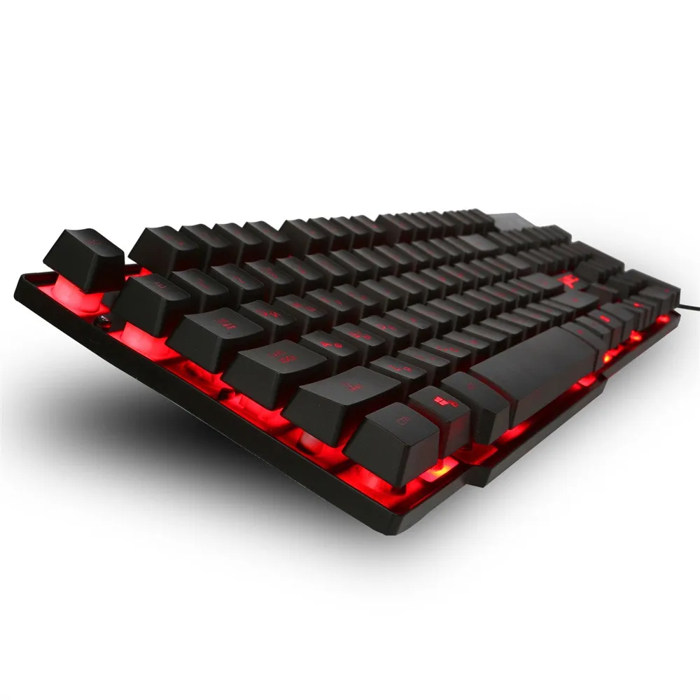 Совместимая с HXSJ R8 104 клавиш 3 цвета Светодиодная подсветка USB Проводная игровая