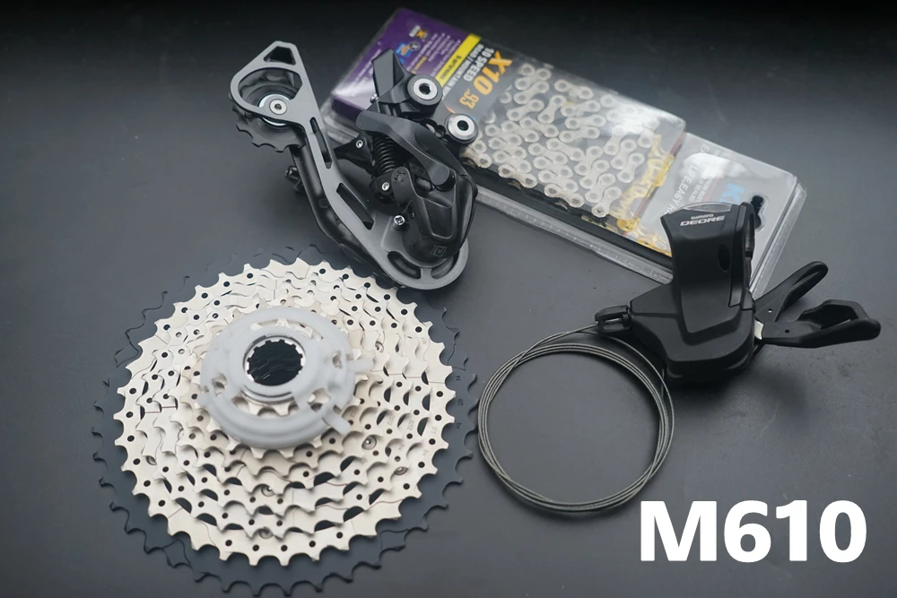 Shimano DEORE M6000/M610 10 скоростей переключения+ задний переключатель+ 42T 46T 50T болани кассета+ KMC X10 цепь 4 шт набор