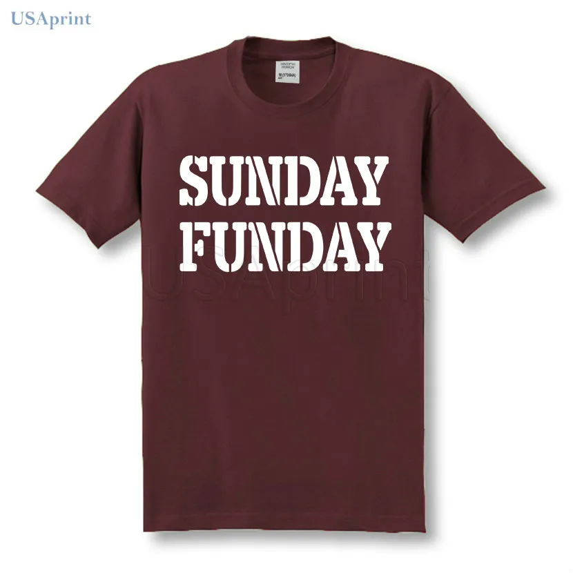 USAprint Новая мода Для мужчин Sunday Funday футболка с буквенным принтом Slim fit летняя 100