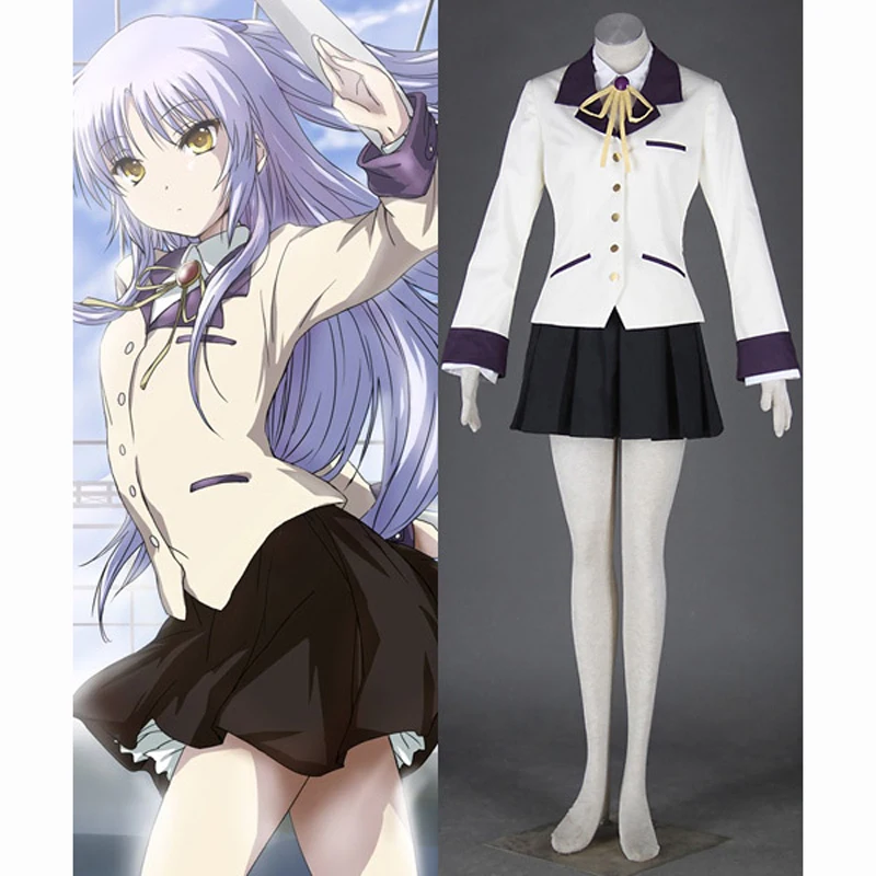 Костюм для косплея Аниме Angel Beats Tachibana Kanade Модный женский костюм Хэллоуина