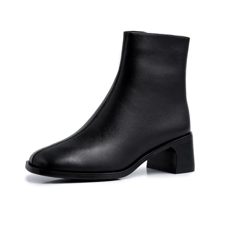 Женские ботильоны из коровьей кожи MLJUESE коричневые вечерние ботинки на молнии с