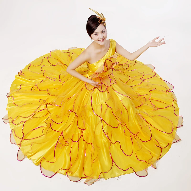 

Flamenco Dance Costume Expansion Dress Modern Dance Performance Wear Petal Skirt Spanish Flamenco Dress