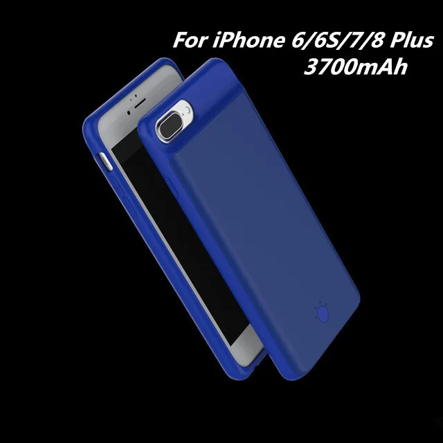 Портативный внешний аккумулятор для iPhone 8, 7, 6, 6S Plus, магнитные Чехлы для зарядки аккумуляторов, чехлы для iPhone 6, 6 S, 7, 8, чехол для внешнего зарядного устройства - Цвет: Blue For 6 7 8 Plus