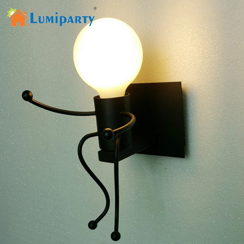 E27 винтажный металлический светодиодный настенный светильник с изображением