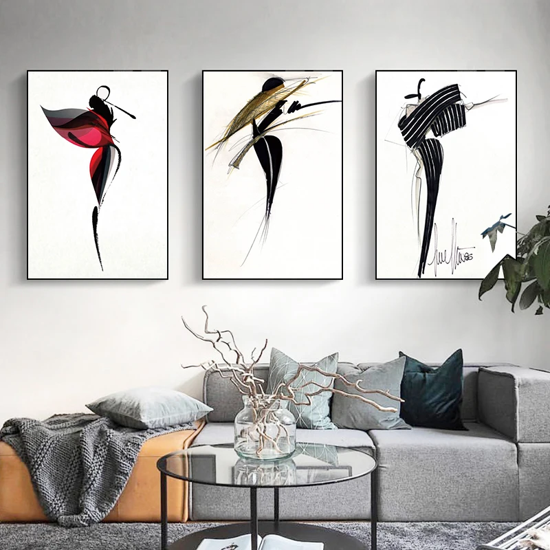 BALLEAY искусство абстракция просто танец девушки Модульная картина для гостиной
