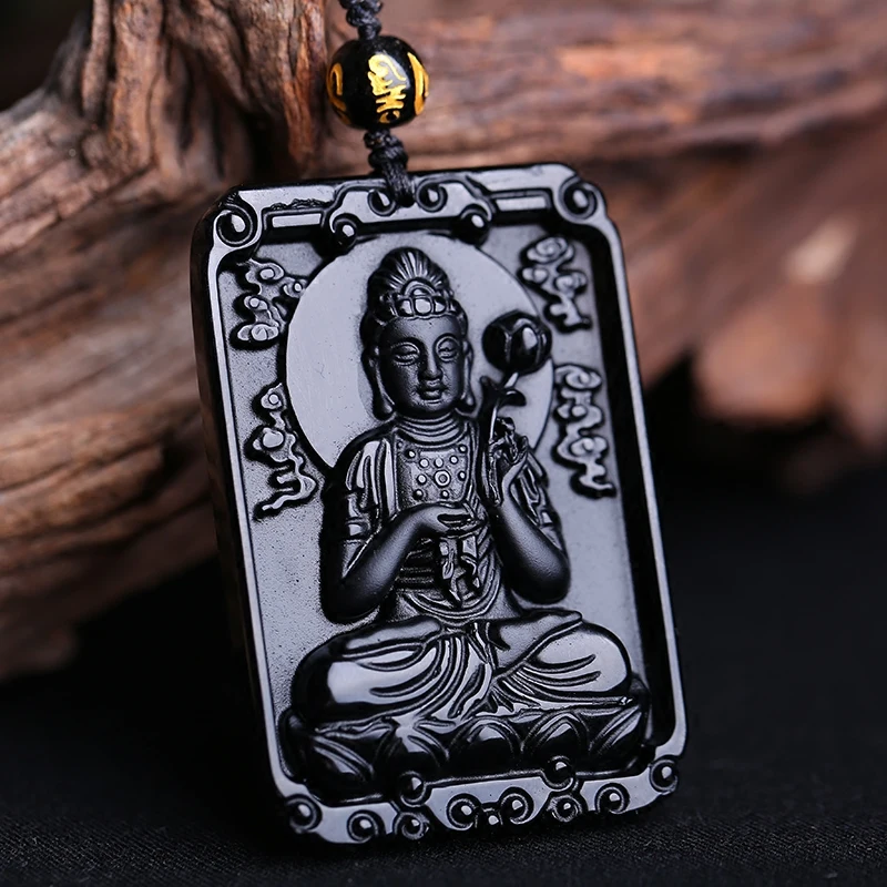 Кулон Бодхисаттва с натуральными чернилами подвеска покровителя Цуй Юй ожерелье
