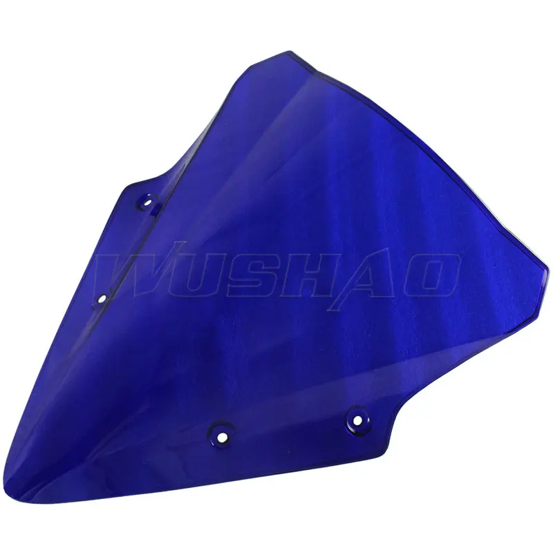 Blue Мотоцикл двойной пузырь ветрового стекла экран для Kawasaki Ninja 650 EX EX650 ABS K KRT Edition черный - Цвет: Blue