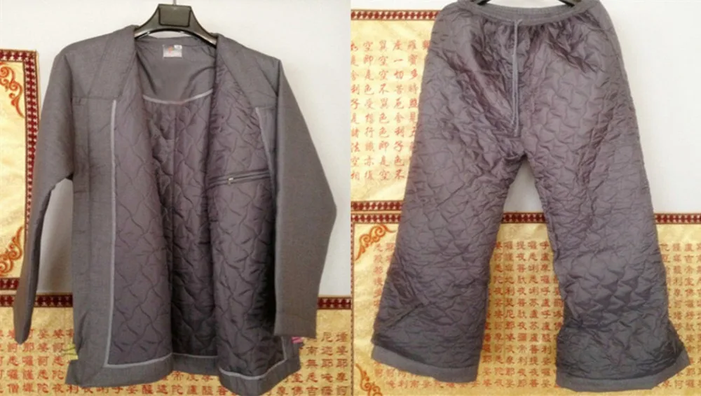 Унисекс Зимние буддистские костюмы монахи хлопковые дзен комплекты одежды