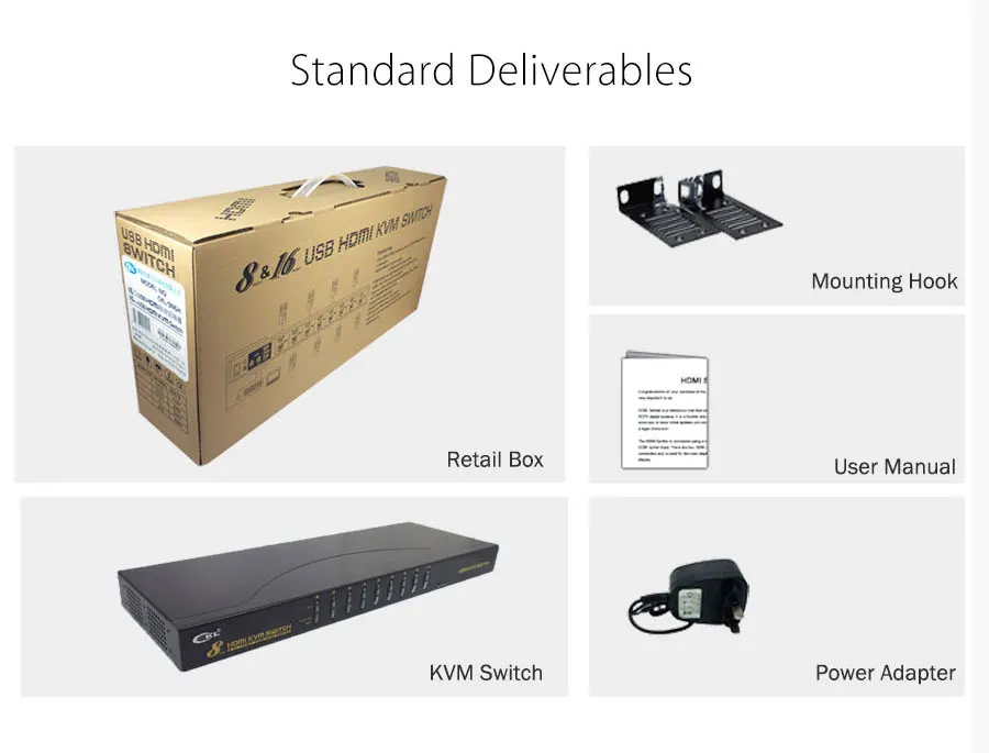 16 Порты и разъёмы USB HDMI kvm-переключатель с кабелями, ноутбук консоли сервера селектор коробки forWindows Linux Mac стойку CKL-9138H