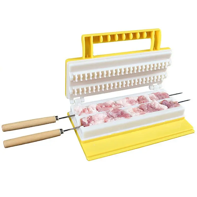 BBQ Brochettes Maker Double / Single Row Meat Skewer Machine Barbecue Tools Outdoor Kitchen Accessories | Спорт и развлечения
