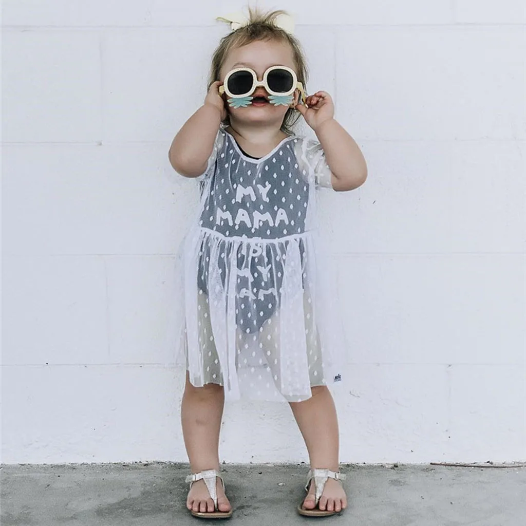 2019 Toddler Kids Baby Girls Tulle Perspective Smock Princess Party Pageant Dresses Spring summer Casual fashion | Детская одежда и