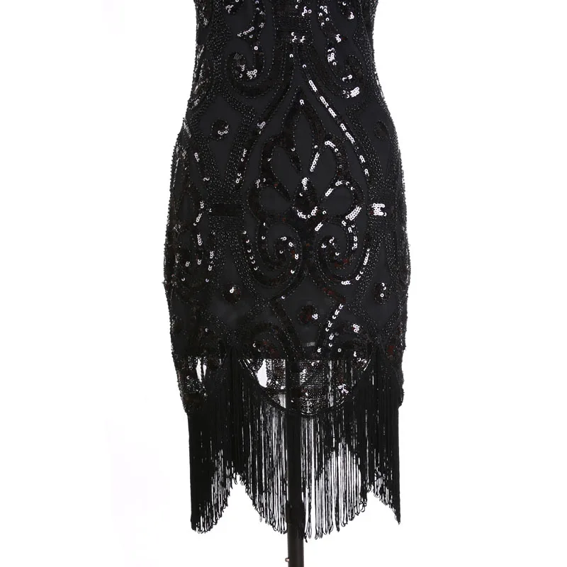 

BLINGSTORY Vintage Sequin Sleeveless Lace Embroidery Dresses for Women Drop-ship