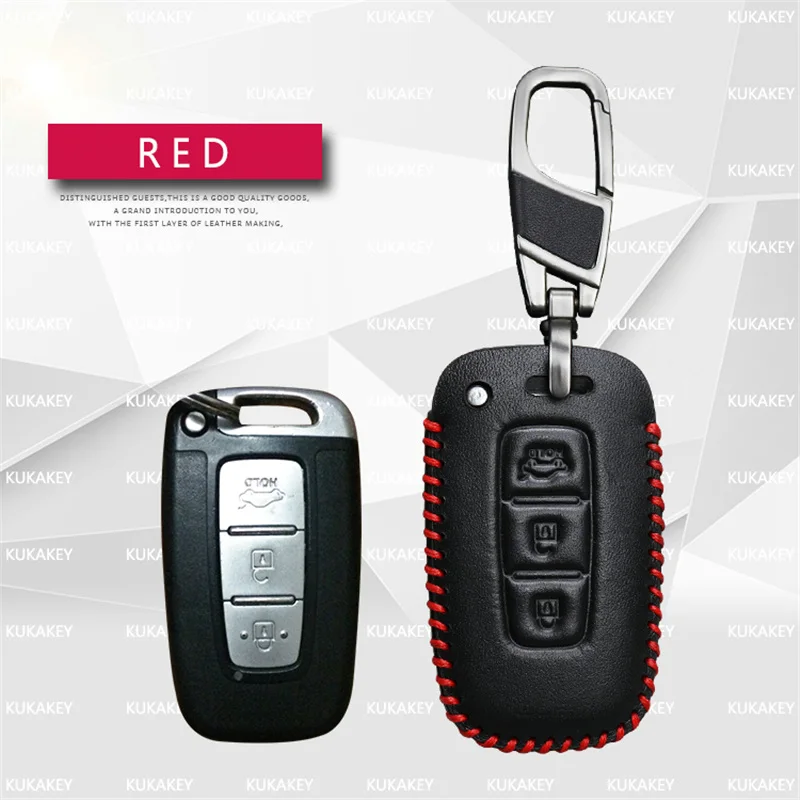 Чехол для ключей автомобиля для KIA Rio 3 4 Ceed Cerato Sportage Soul Picanto Cerato K3 Optima K5 K2 Carens кожаный чехол для ключей стильный - Название цвета: Red