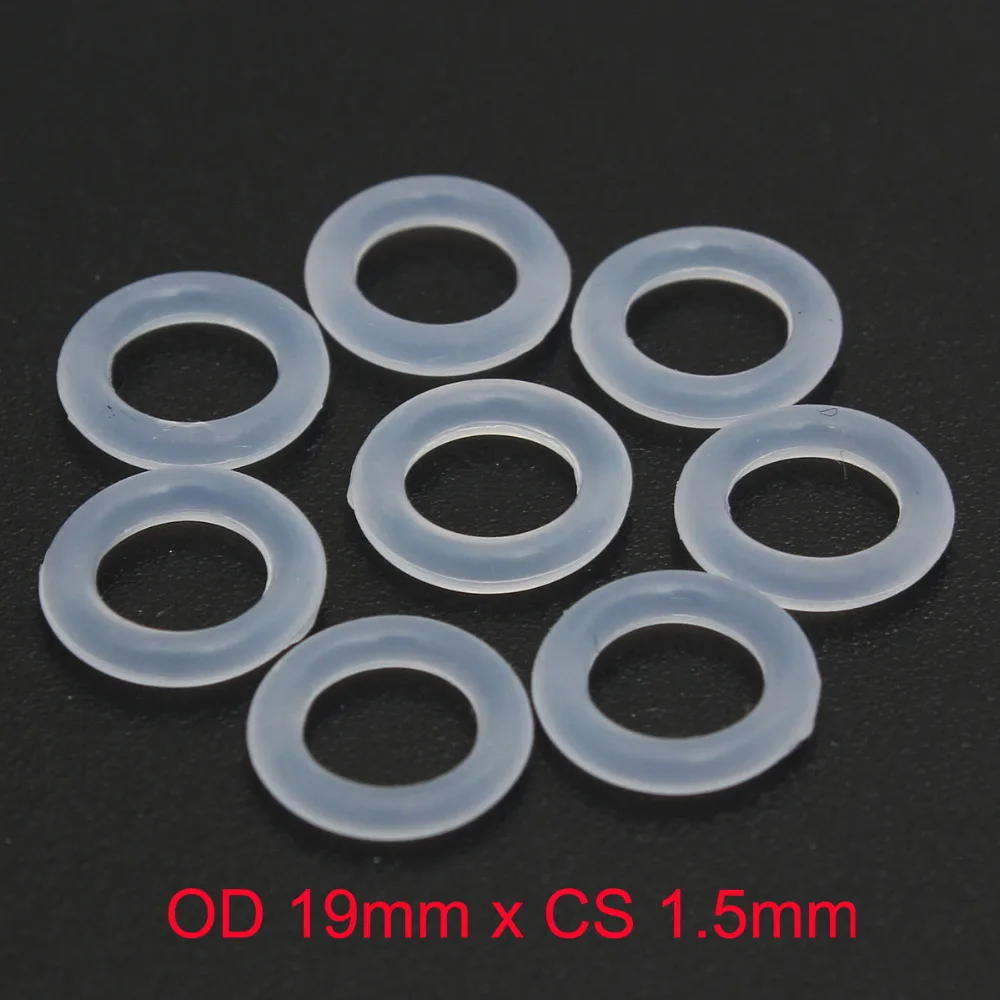 

OD 19mm x CS 1.5mm VMQ PVMQ SILICONE Rubber Translucent O ring O-ring Oring Seal Gasket