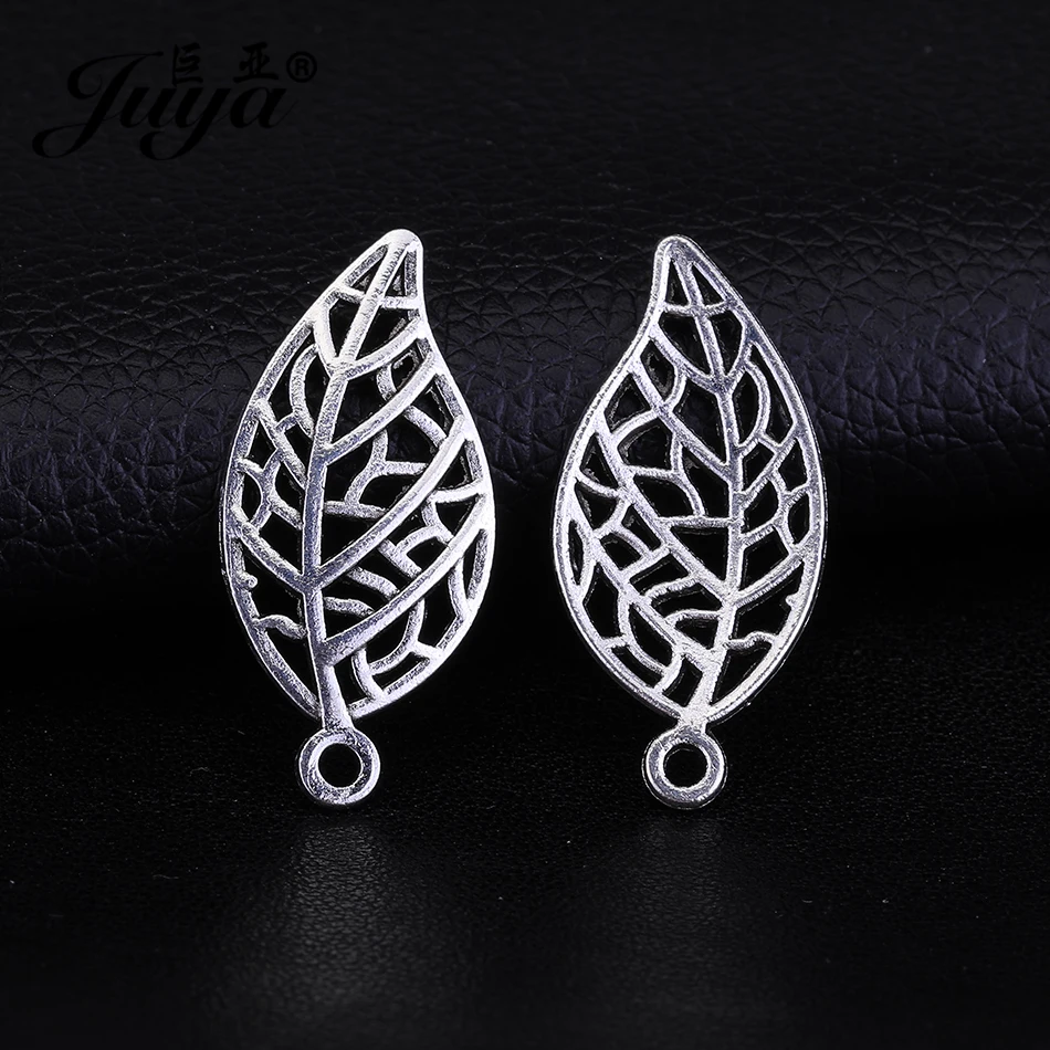 JUYA Ancient Fashion Necklace Jewelry Making Finding 32x15mm 20pcs Filigree Leaves Shape Pendant for Women AO0485 | Украшения и