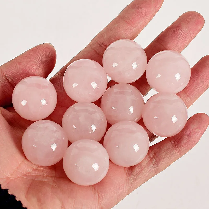 20mm Diameter rose quartz Crystal Balls with wooden base Hand massage mineral crystals Healing Chakra Reiki ball Home Decor | Дом и сад
