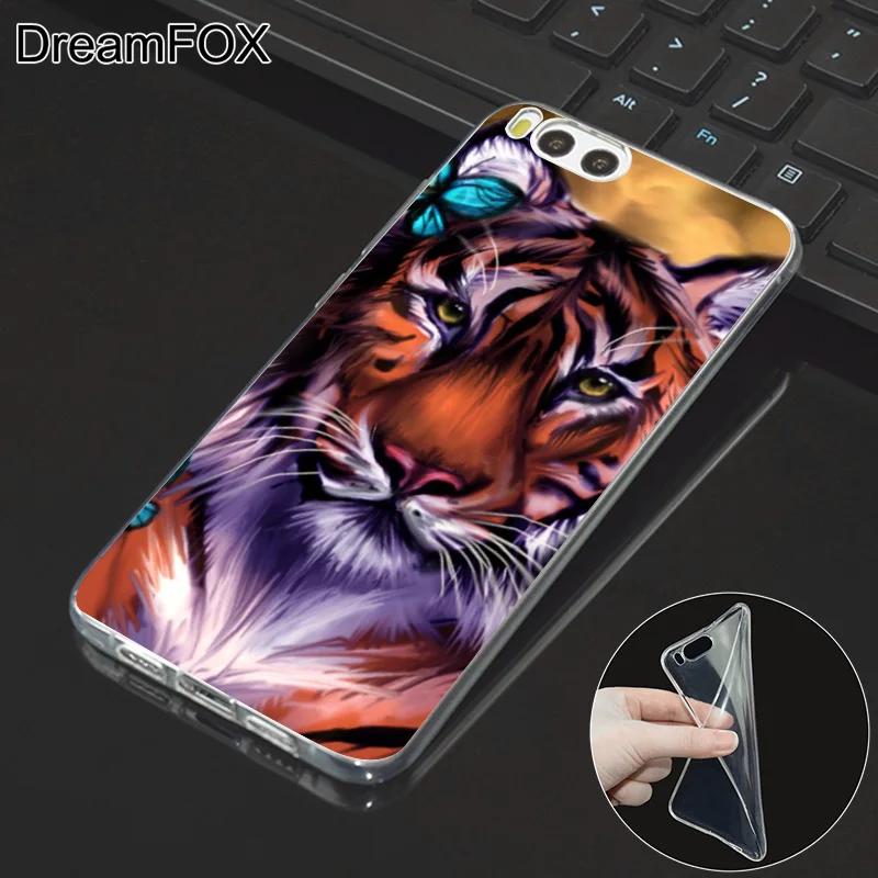 DREAMFOX L402 тигра Мягкий ТПУ силиконовый чехол для Xiaomi Mi Note 2 3 4 5 6 8 SE M5 4C 4S 5C 5S 5X 6X A1 плюс