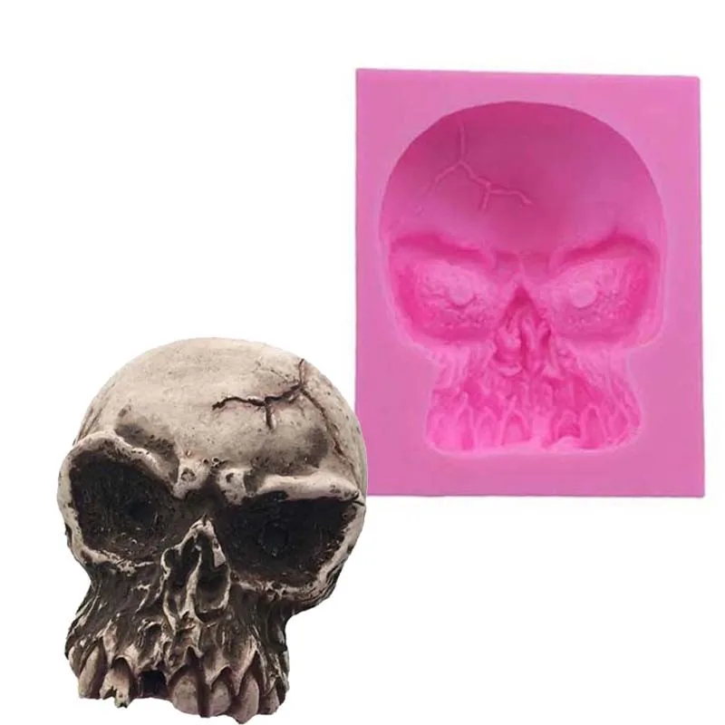 

Stereo Skull Frozen Cake Silicone Mold Halloween Chocolate Mold Handmade Soap Mold Dessert Decorative Mold DIY Bakery Tools