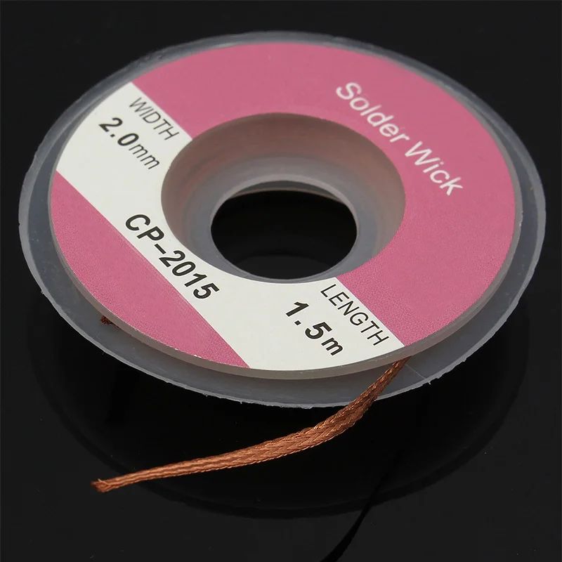 Оплетка для удаления припоя 5 футов/1 м x 2 мм медный фитиль катушка провод