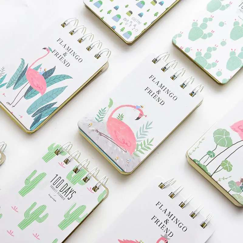 Coloffice Kawaii спиральная записная книжка с милой катушкой мини блокнот для записей для школьников набор канцелярских принадлежностей случайный дизайн 1 шт
