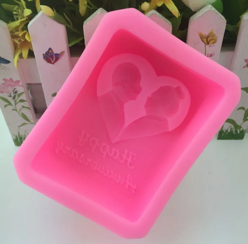 3D счастливый юбилей свадебное мыло формы силиконовые торт Декор 9 5*7 4*3 3 см