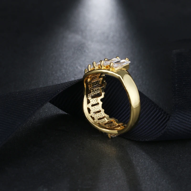 Новинка 2017 кольцо с кристаллами AAA белое желтое розовое золото нестандартные