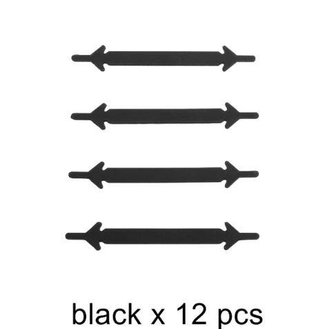 B-black-12pcs 16 шт./лот и 12 шт./лот аксессуары для обуви Новинка шнурки для обуви унисекс эластичные силиконовые шнурки резиновый шнурок N067 - Цвет: B-black-12pcs