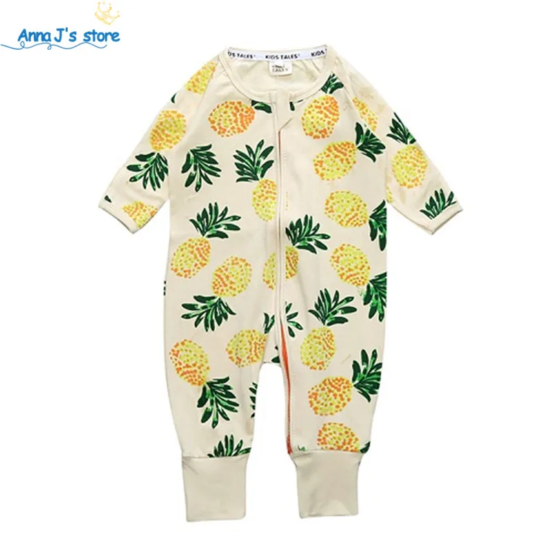 2019 детские пижамы комплект для новорожденных Детский комбинезон из хлопка с
