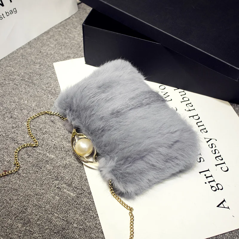 Женские теплые вечерние сумочки из кроличьей шерсти сексуальные роскошные и