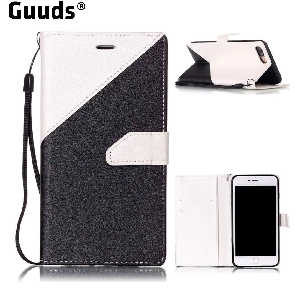 Guuds для iPhone 8 7 Plus 6 s plus SE 5S 5 чехол телефона двойной цвет золото песок кожа кошелек