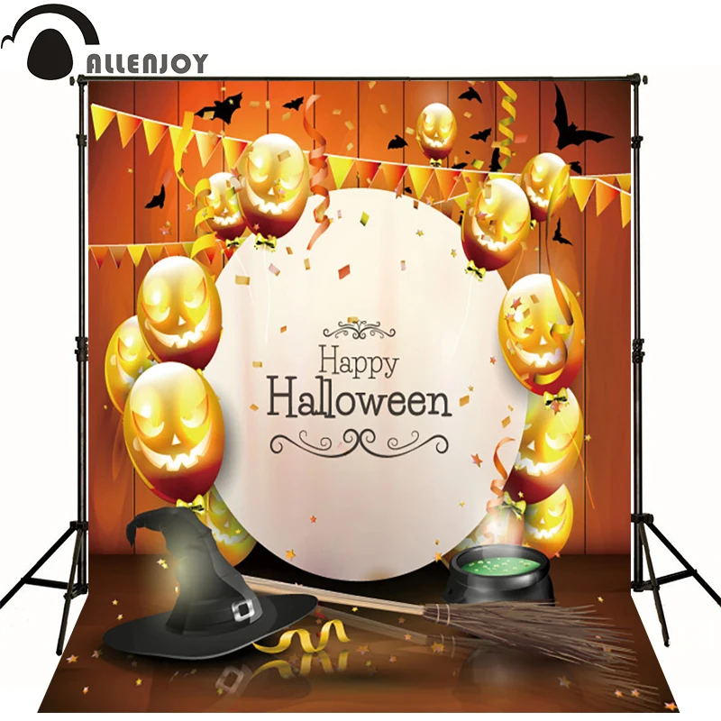 

Фотофон для Хэллоуина с деревянной метлой