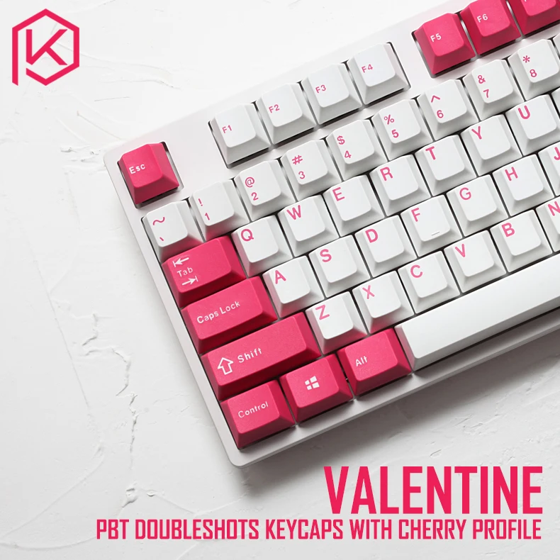 Pbt doubleshot колпачки для ключей Вишневый профиль на День святого Валентина ansi 104