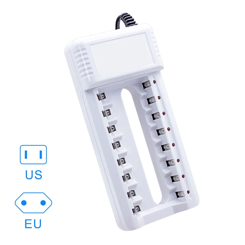 Портативное зарядное устройство с 8 слотами вместе и независимой зарядкой для AA