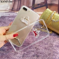 for samsungs6 s7 s8 s9 s10 s20 s21 plus note5 8 9 10 20 luxury bling rhinestone diamond crown soft transparent tpu cover case