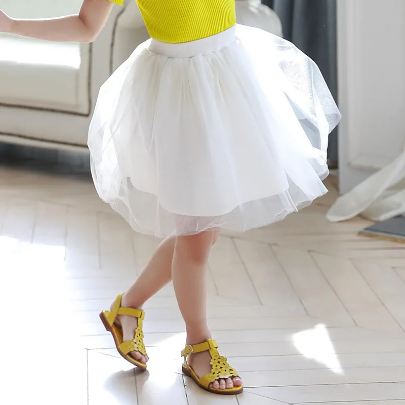 Белые фатиновые юбки для маленьких девочек Новинка 2018 года сезон