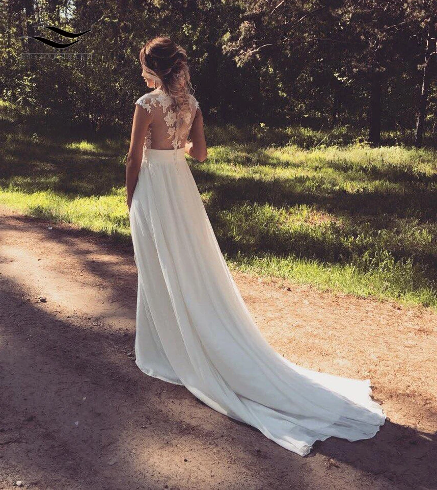 Solovedress сексуальное прозрачное свадебное платье с v образным вырезом кружевной