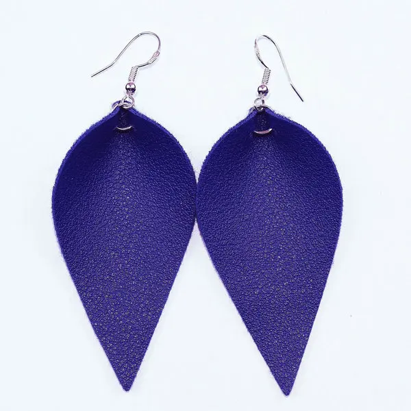 Royal blue VEKNO многоцветные этнические длинные в форме слезы массивные серьги для женщин, ювелирные изделия в деревенском стиле, модные серьги в виде листьев из искусственной кожи для женщин - Окраска металла: Royal blue
