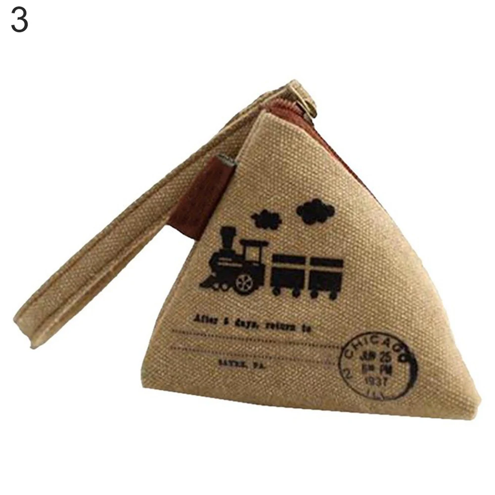 Холщовые мини треугольные кошельки унисекс для монет кошелек клатч сумки денег с