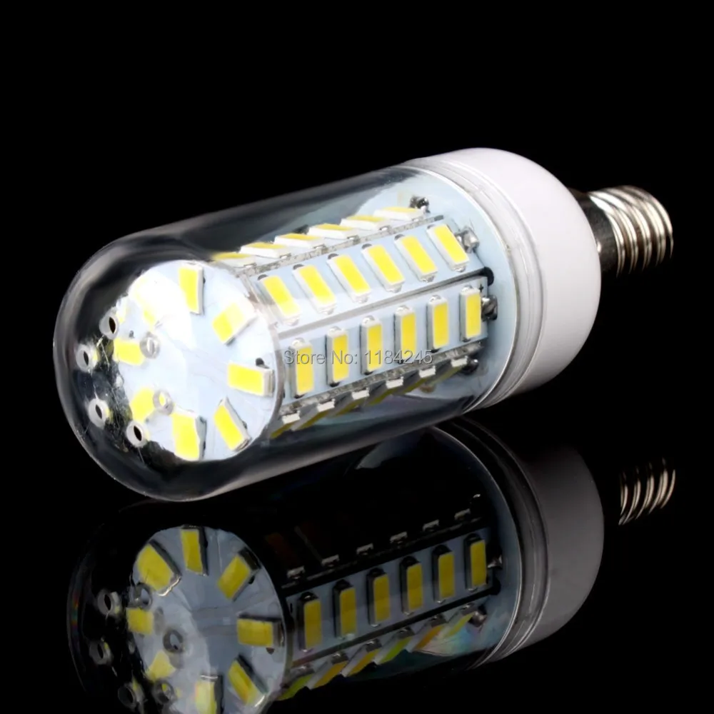 E14 56 LED SMD 5730 8W Светодиодная лампа 220V 110V теплый белый свет/белый Бесплатная