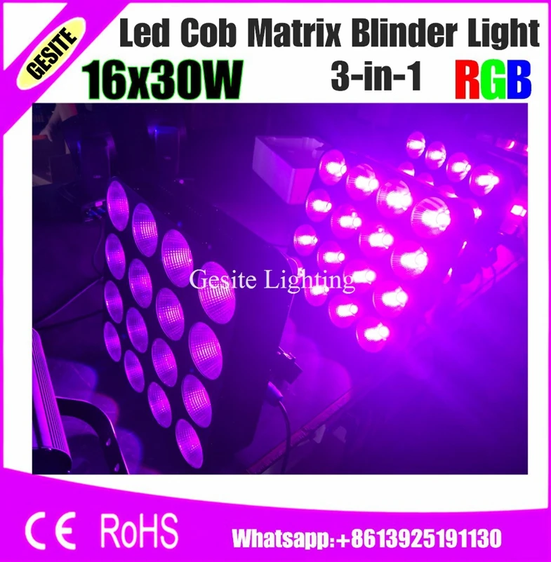 2 шт./лот 16*30 Вт RGB 3в1 COB DMX Led матрица 4X4 Bliner сценический свет хороший DJ|stage light|dmx ledcob dmx