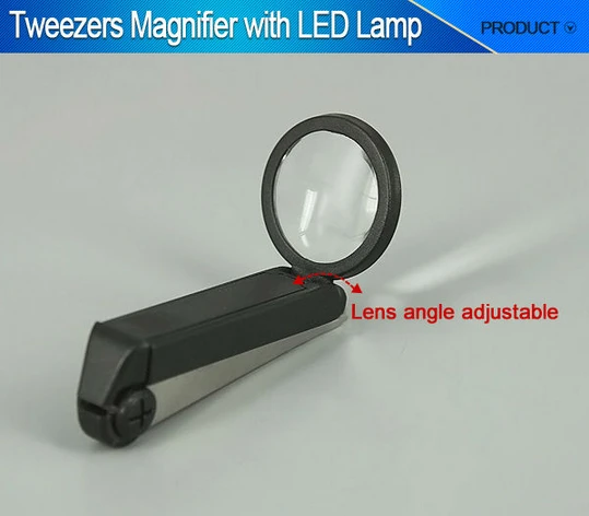Светодиодный светильник складной пинцет для бровей с подсветкой|magnifying glass