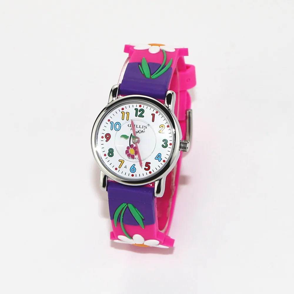 Часы наручные с 3d-рисунком подсолнуха водонепроницаемые для маленьких девочек